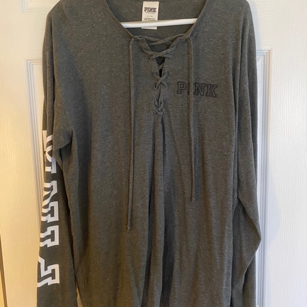 Long sleeve shirt with criss cross detail